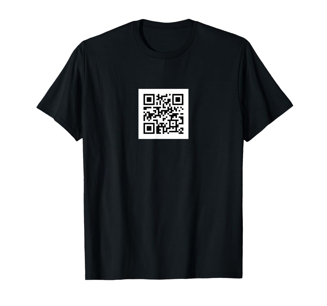 Amazon | Rickroll QRコードリンクミーム Tシャツ | Tシャツ
